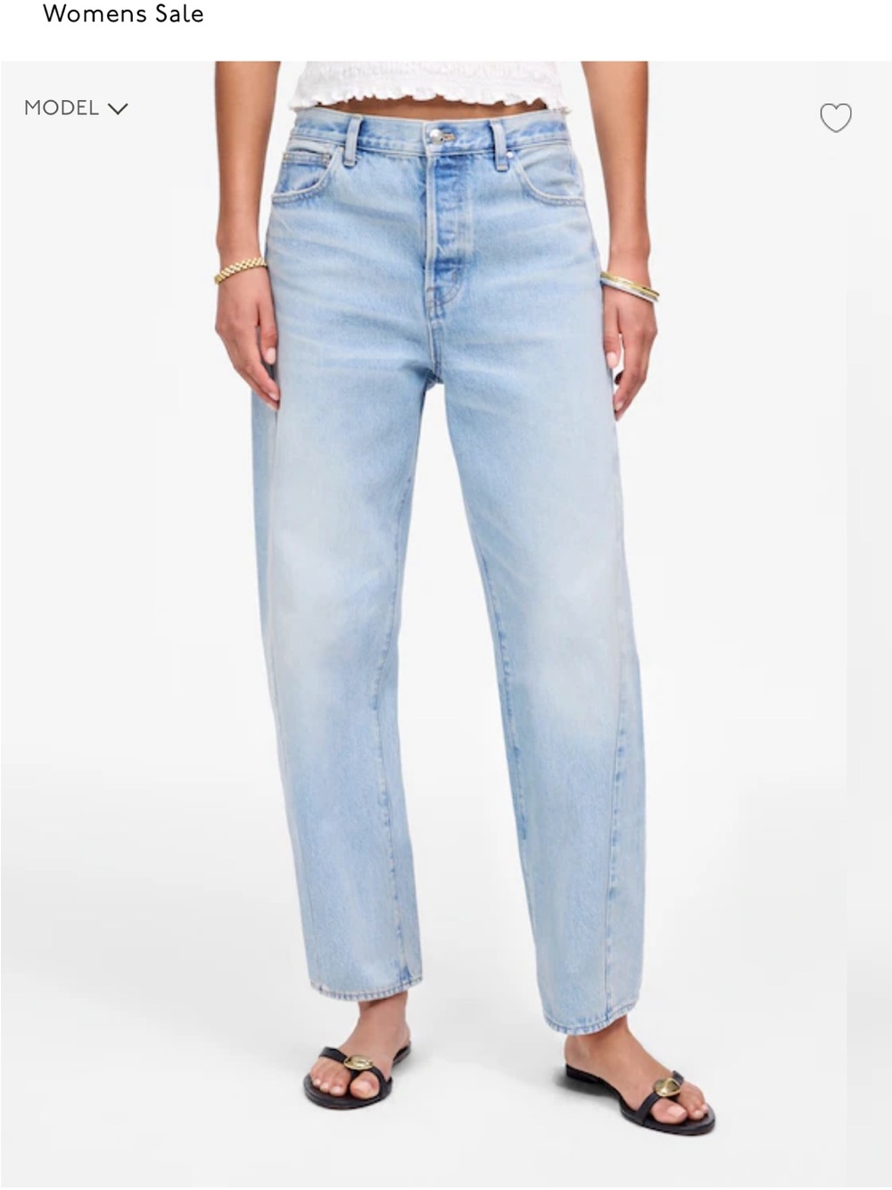 Madewell Pierced Barrel- leg jeans size 26 Foster wash
